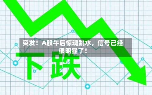 突发！A股午后惊魂跳水，信号已经很明显了！-第2张图片