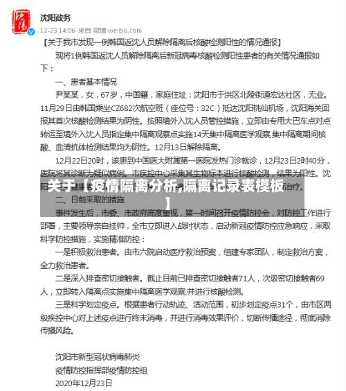 关于【疫情隔离分析,隔离记录表模板】