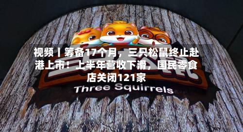 视频丨筹备17个月，三只松鼠终止赴港上市！上半年营收下滑，国民零食店关闭121家