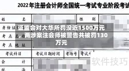 证监会对大华所罚没近1500万元，两涉案注会师被警告共被罚130万元-第3张图片