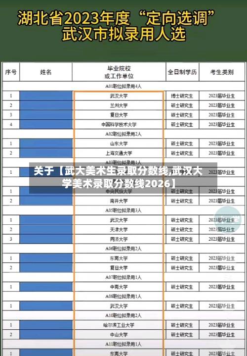 关于【武大美术生录取分数线,武汉大学美术录取分数线2026】