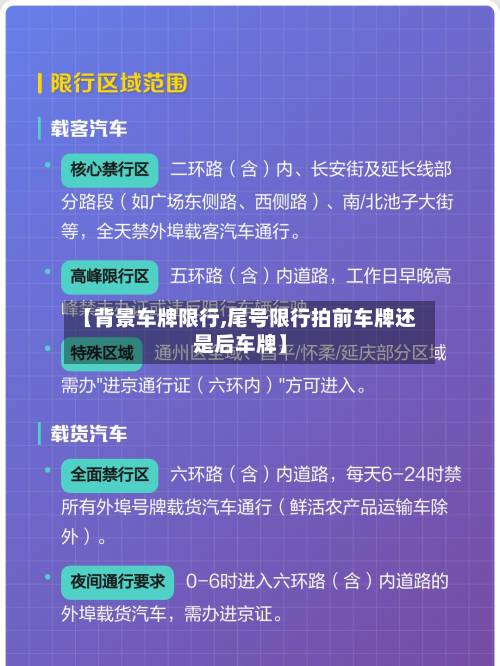 【背景车牌限行,尾号限行拍前车牌还是后车牌】