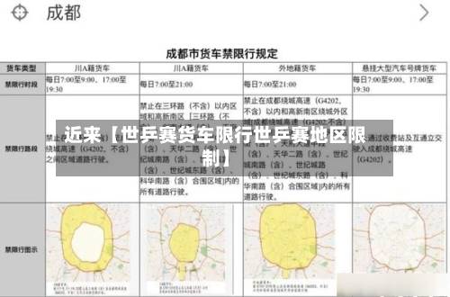 近来【世乒赛货车限行世乒赛地区限制】