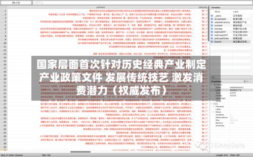 国家层面首次针对历史经典产业制定产业政策文件 发展传统技艺 激发消费潜力(权威发布)-第1张图片