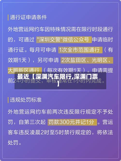 最近【深渊汽车限行,深渊门票】-第2张图片