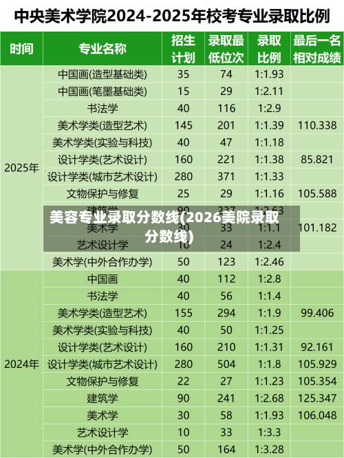 美容专业录取分数线(2026美院录取分数线)-第1张图片