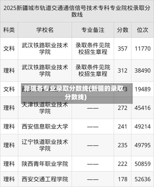 新疆各专业录取分数线(新疆的录取分数线)