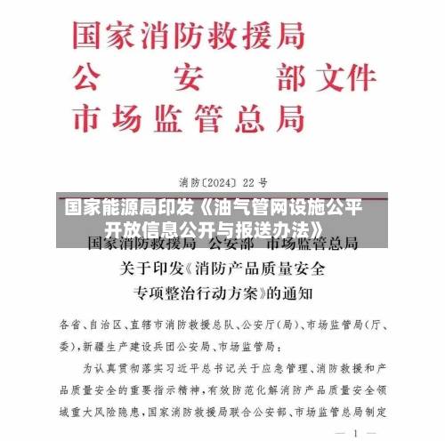 国家能源局印发《油气管网设施公平开放信息公开与报送办法》