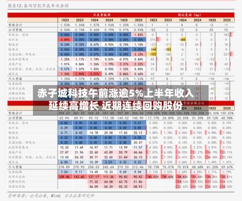 赤子城科技午前涨逾5%上半年收入延续高增长 近期连续回购股份-第1张图片