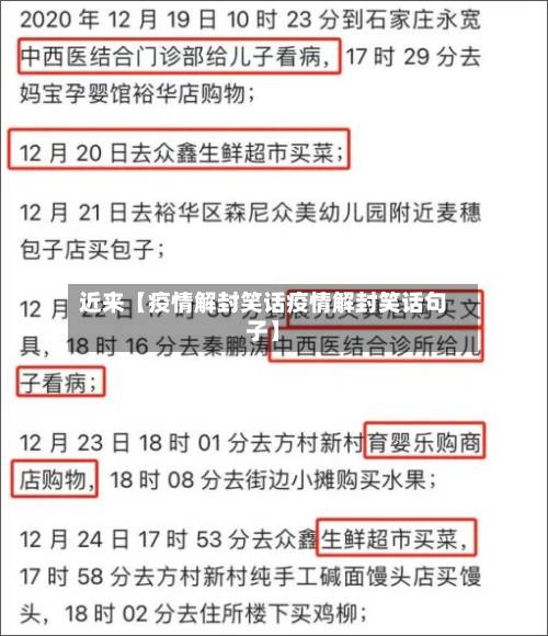 近来【疫情解封笑话疫情解封笑话句子】-第1张图片