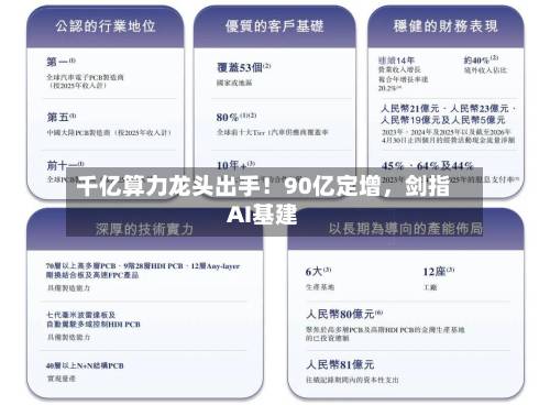 千亿算力龙头出手！90亿定增，剑指AI基建