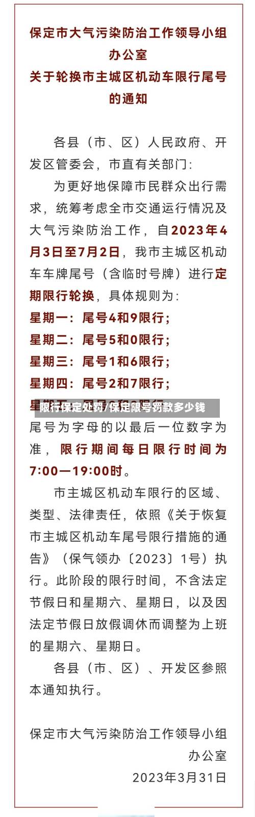限行保定处罚/保定限号罚款多少钱