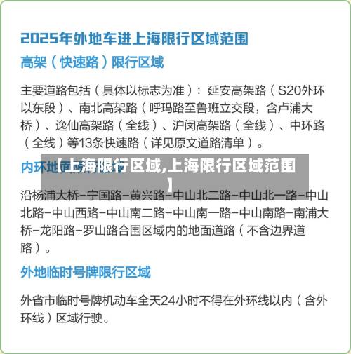 【上海限行区域,上海限行区域范围】