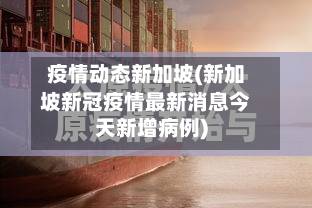 疫情动态新加坡(新加坡新冠疫情最新消息今天新增病例)-第3张图片